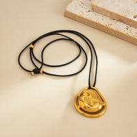 Thumbnail for Geometric Irregular Pendant Wax Cord String Necklace - ArtGalleryZen