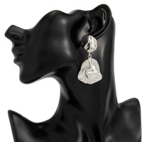 Thumbnail for Geometric Irregular Pleated Pattern Dangle Earrings - ArtGalleryZen