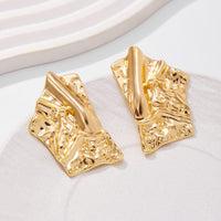 Thumbnail for Geometric Irregular Pleated Square Stud Earrings - ArtGalleryZen