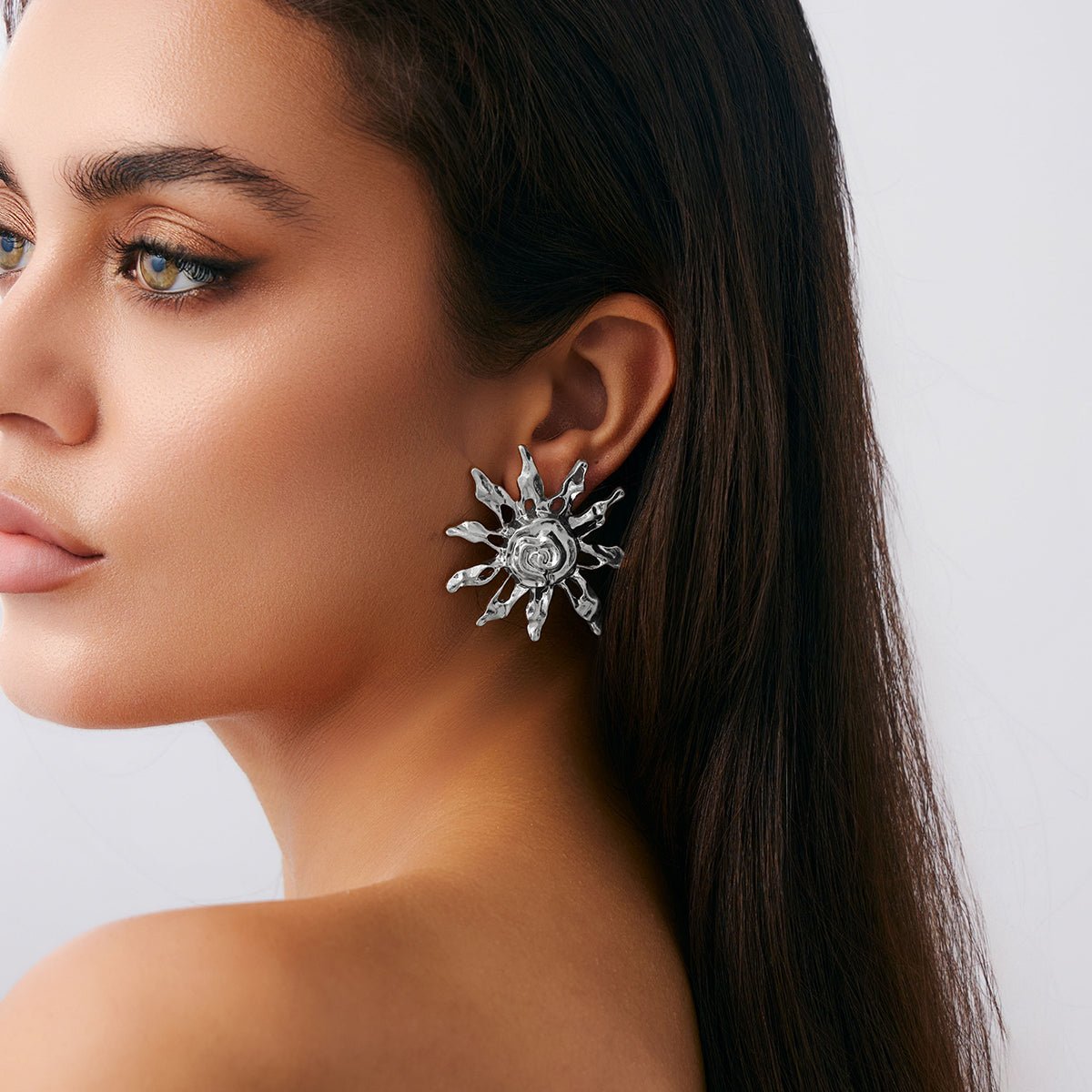 Geometric Irregular Sun Stud Earrings - ArtGalleryZen