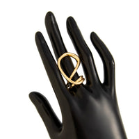 Thumbnail for Geometric Layered Gold Silver Plated Curved Ring - ArtGalleryZen