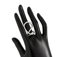 Thumbnail for Geometric Layered Gold Silver Plated Curved Ring - ArtGalleryZen
