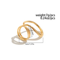 Thumbnail for Geometric Layered Gold Silver Plated Curved Ring - ArtGalleryZen