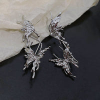 Thumbnail for Geometric Liquid Butterfly Ear Cuff Climber Crawler Wrap Earring - ArtGalleryZen