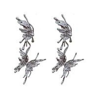 Thumbnail for Geometric Liquid Butterfly Ear Cuff Climber Crawler Wrap Earring - ArtGalleryZen