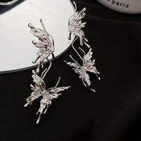 Thumbnail for Geometric Liquid Butterfly Ear Cuff Climber Crawler Wrap Earring - ArtGalleryZen