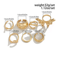 Thumbnail for Geometric Liquid Butterfly Stackable Open Ring Set - ArtGalleryZen