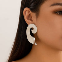 Thumbnail for Geometric Metal Spiral Folding Pattern Earrings - ArtGalleryZen