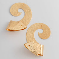 Thumbnail for Geometric Metal Spiral Folding Pattern Earrings - ArtGalleryZen