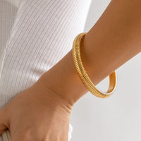 Thumbnail for Geometric Metallic Bangle Bracelet - ArtGalleryZen