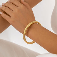 Thumbnail for Geometric Metallic Bangle Bracelet - ArtGalleryZen