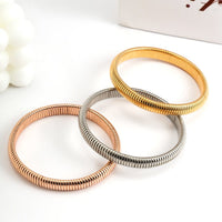 Thumbnail for Geometric Metallic Bangle Bracelet - ArtGalleryZen