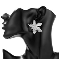 Thumbnail for Geometric Metallic Layered Flower Stud Earrings - ArtGalleryZen