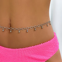 Thumbnail for Geometric Minimalist Ball Tassel Hoop Belly Chain - ArtGalleryZen