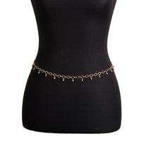 Thumbnail for Geometric Minimalist Ball Tassel Hoop Belly Chain - ArtGalleryZen
