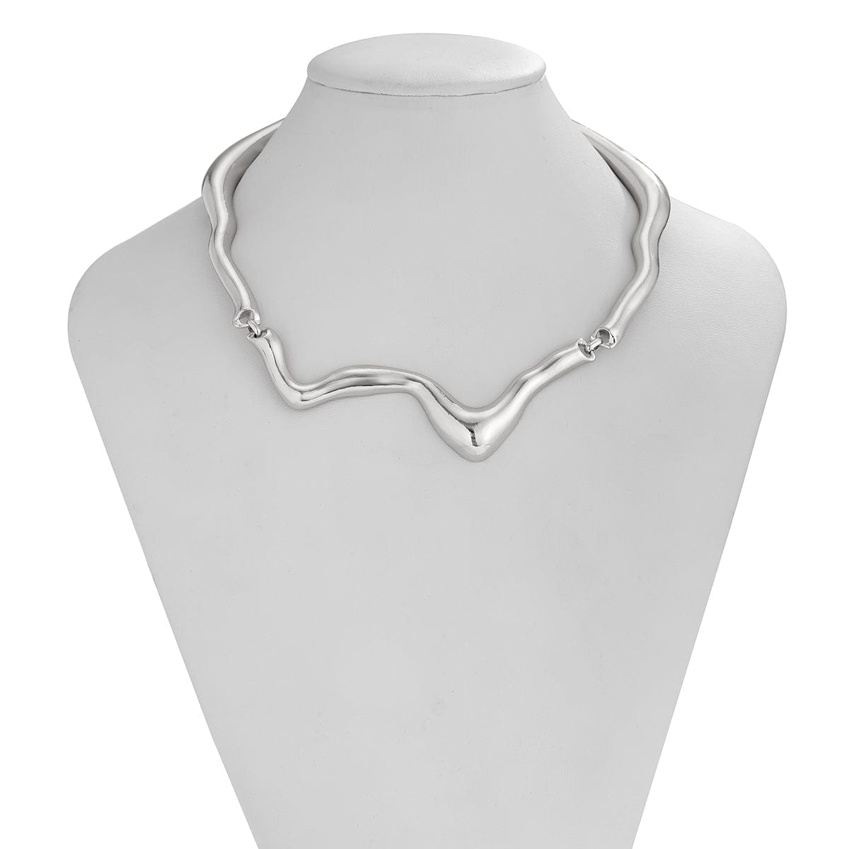 Geometric Minimalist Flow Water Collar Necklace - ArtGalleryZen
