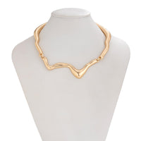 Thumbnail for Geometric Minimalist Flow Water Collar Necklace - ArtGalleryZen