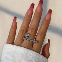 Thumbnail for Geometric Minimalist Glossy Round Open Ring - ArtGalleryZen