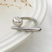 Thumbnail for Geometric Minimalist Glossy Round Open Ring - ArtGalleryZen