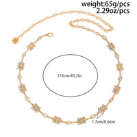 Thumbnail for Geometric Rhinestone Inlaid Hollow Square Waist Chain - ArtGalleryZen