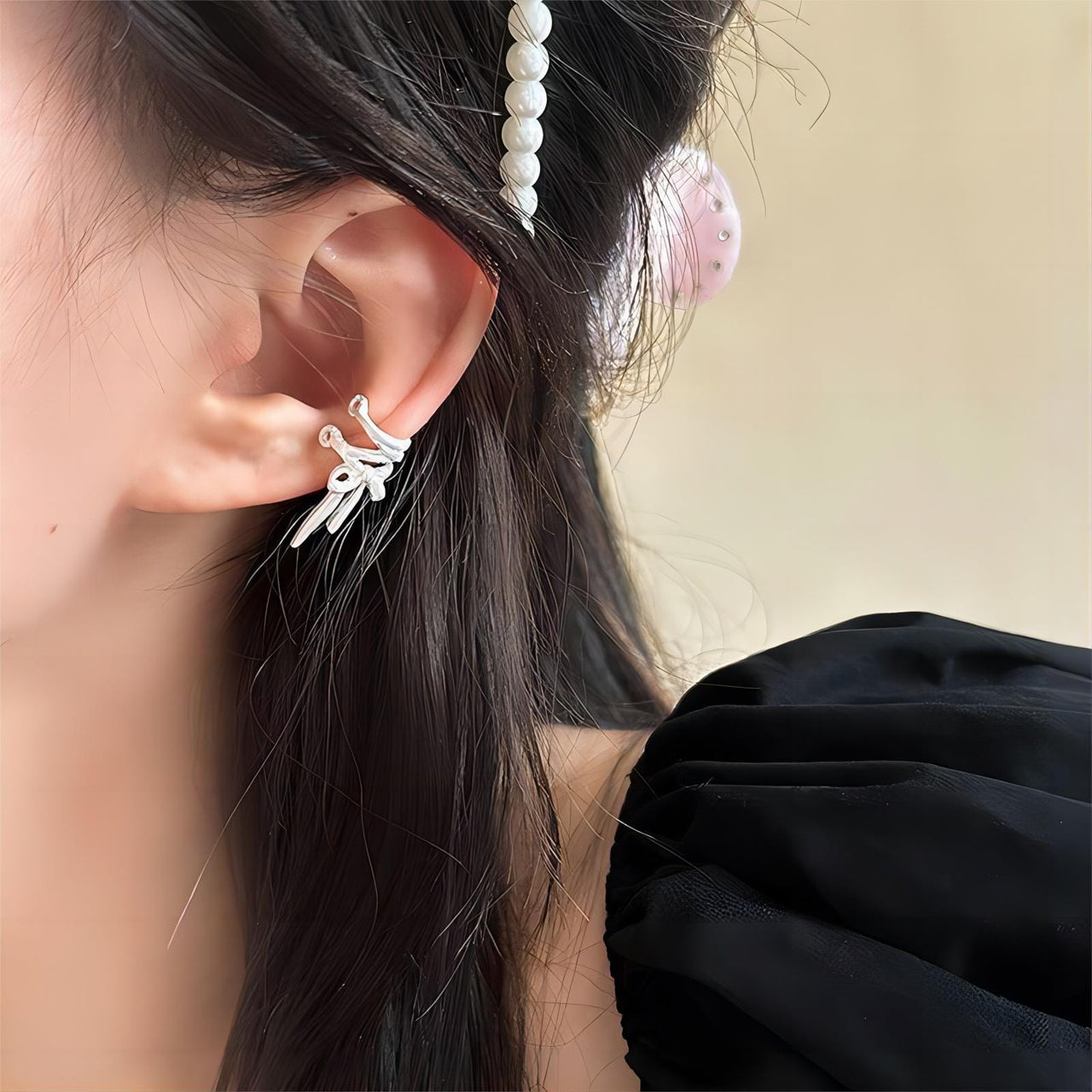 Geometric Ribbon Ear Wrap Earrings - ArtGalleryZen