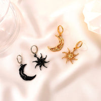 Thumbnail for Geometric Star Moon Phase Dangle Earrings - ArtGalleryZen