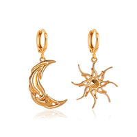 Thumbnail for Geometric Star Moon Phase Dangle Earrings - ArtGalleryZen
