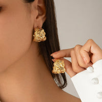 Thumbnail for Geometric Textured Wide C Shaped Earrings - ArtGalleryZen
