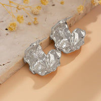 Thumbnail for Geometric Textured Wide C Shaped Earrings - ArtGalleryZen
