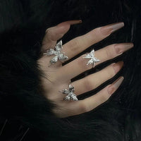 Thumbnail for Geometric Three Butterflies Ring Set - ArtGalleryZen
