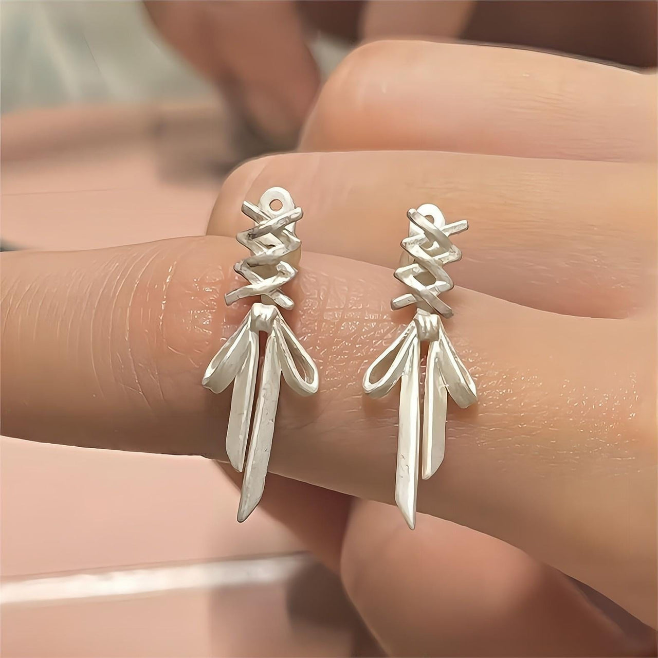 Geometric Transformable Ribbon Earrings - ArtGalleryZen