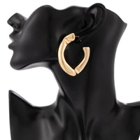 Thumbnail for Geometric Twisted Chunky Open Hoop Stud Earrings - ArtGalleryZen