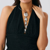 Thumbnail for Geometric Waterdrop Pendant Collar Choker Y Necklace - ArtGalleryZen