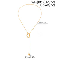 Thumbnail for Geometric Waterdrop Pendant Lava Long Chain Necklace - ArtGalleryZen