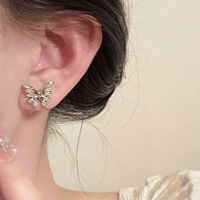 Thumbnail for Glitter CZ Inlaid Butterfly Ear Wrap Earrings - ArtGalleryZen