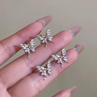 Thumbnail for Glitter CZ Inlaid Butterfly Ear Wrap Earrings - ArtGalleryZen