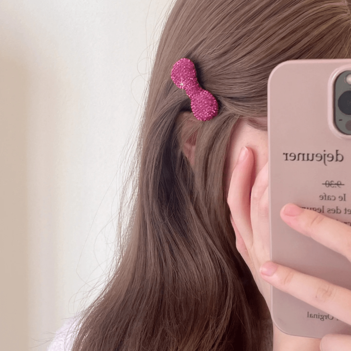 Glitter Rhinestone Bowknot Hair Clip - ArtGalleryZen