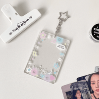 Thumbnail for Glitter Star Heart Bow Kpop Keychain Acrylic Photocard Holder - ArtGalleryZen
