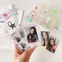 Thumbnail for Glitter Strawberry Apple Lucky Clover Star Kpop Keychain Photocard Holder - ArtGalleryZen