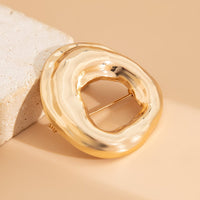 Thumbnail for Gold Silver Tone Irregular Hoop Pin Brooch - ArtGalleryZen