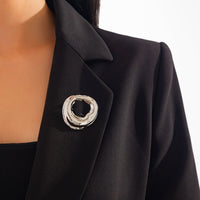 Thumbnail for Gold Silver Tone Irregular Hoop Pin Brooch - ArtGalleryZen
