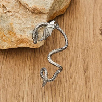 Thumbnail for Gothic Antique Dragon Ear Cuff Climber Crawler Wrap Earring - ArtGalleryZen