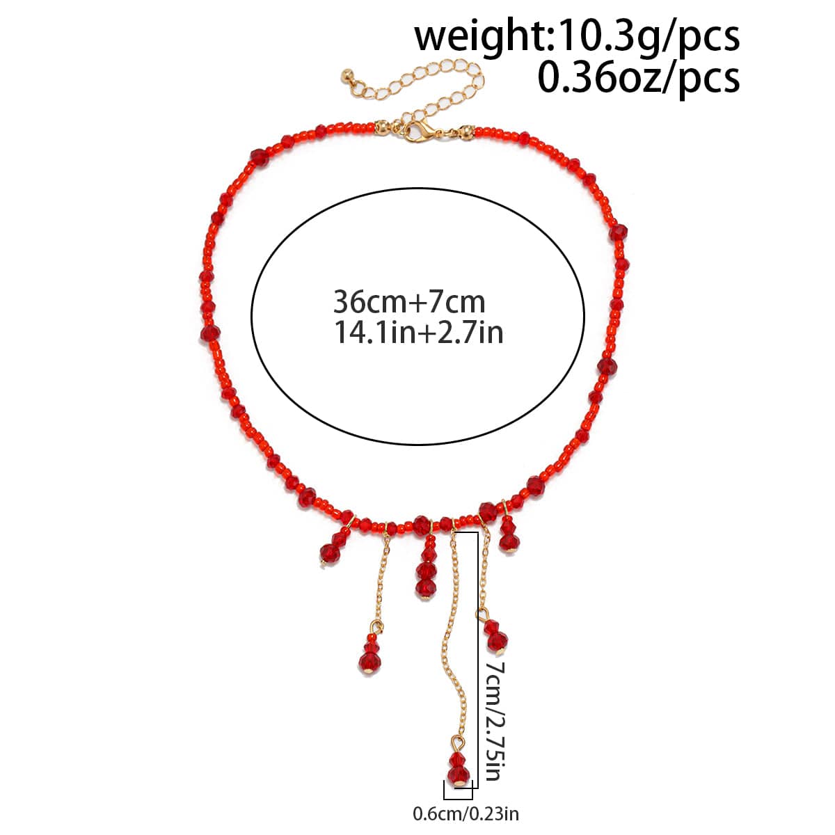Gothic Crystal Tassel Blood Drop Halloween Choker Necklace - ArtGalleryZen
