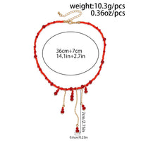 Thumbnail for Gothic Crystal Tassel Blood Drop Halloween Choker Necklace - ArtGalleryZen