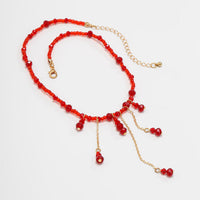 Thumbnail for Gothic Crystal Tassel Blood Drop Halloween Choker Necklace - ArtGalleryZen