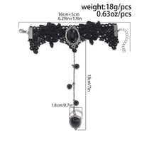 Thumbnail for Gothic Dainty Crystal Inlaid Floral Lace Finger Ring Bracelet - ArtGalleryZen