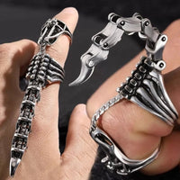 Thumbnail for Gothic Dark Nail Finger Armor Movable Scorpion Ring - ArtGalleryZen
