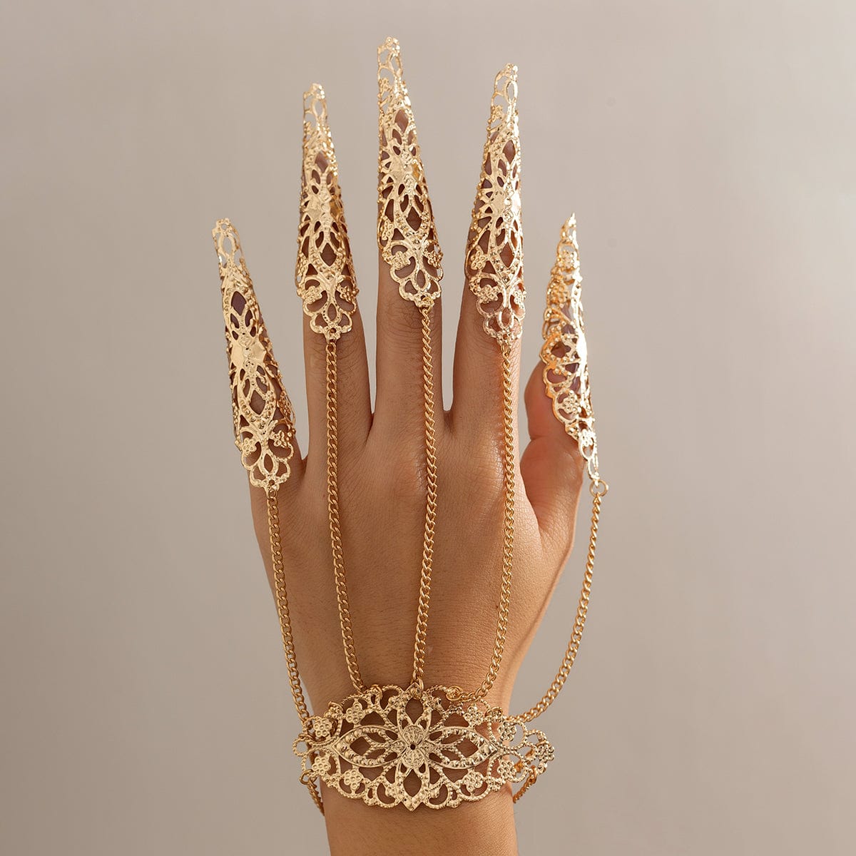 Gothic Five Finger Armor Nails Mittens Bracelet - ArtGalleryZen