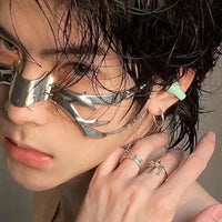 Thumbnail for Gothic Hip Hop Glamorous Metallic Face Mask - ArtGalleryZen