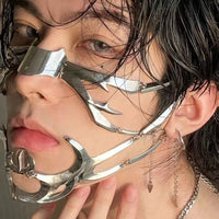 Thumbnail for Gothic Hip Hop Glamorous Metallic Face Mask - ArtGalleryZen